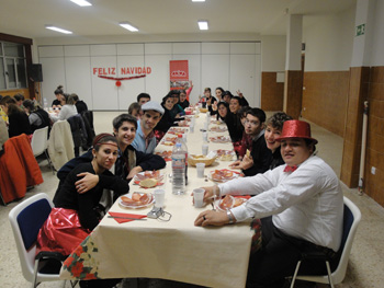 Foto de la mesa del grupo rojo.